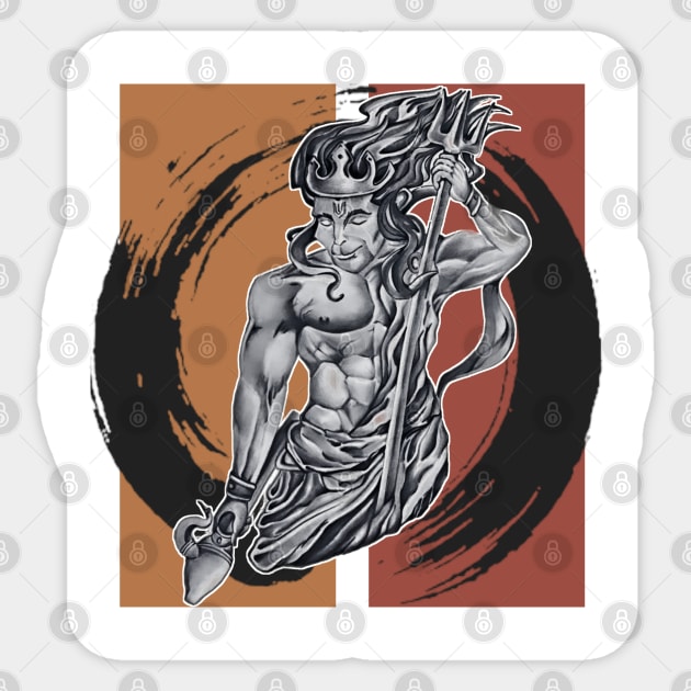 The great Lord Hanuman Sticker by Smriti_artwork